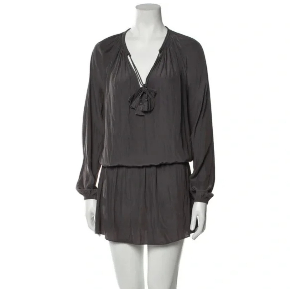Ramy Brook Charcoal London Tassel Mini Dress Size XS